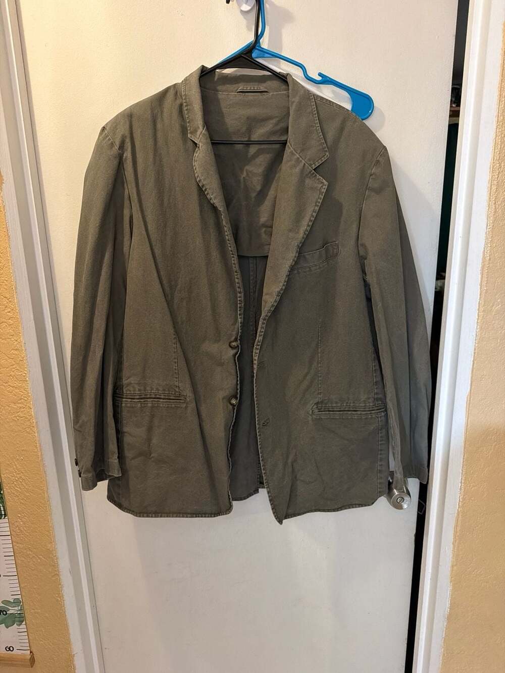 L.L.Bean Men's Vintage 100% Cotton Canvas Casual Blazer Jacket Olive Green Size